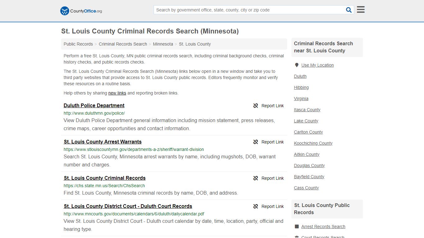 St. Louis County Criminal Records Search (Minnesota)